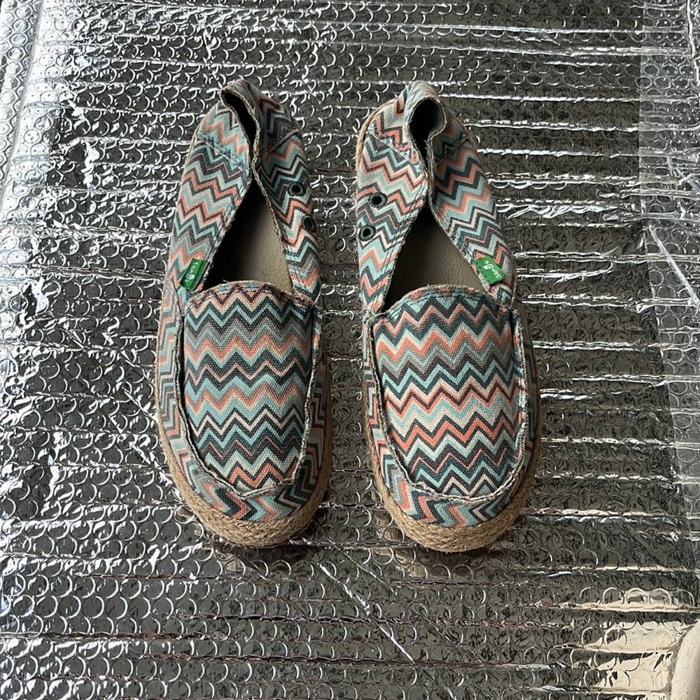 Sanuk Chevron Patterned Espadrille Slip-Ons